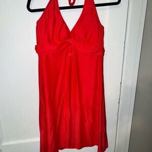 Athleta Red Halter Dress with built in underwire bra